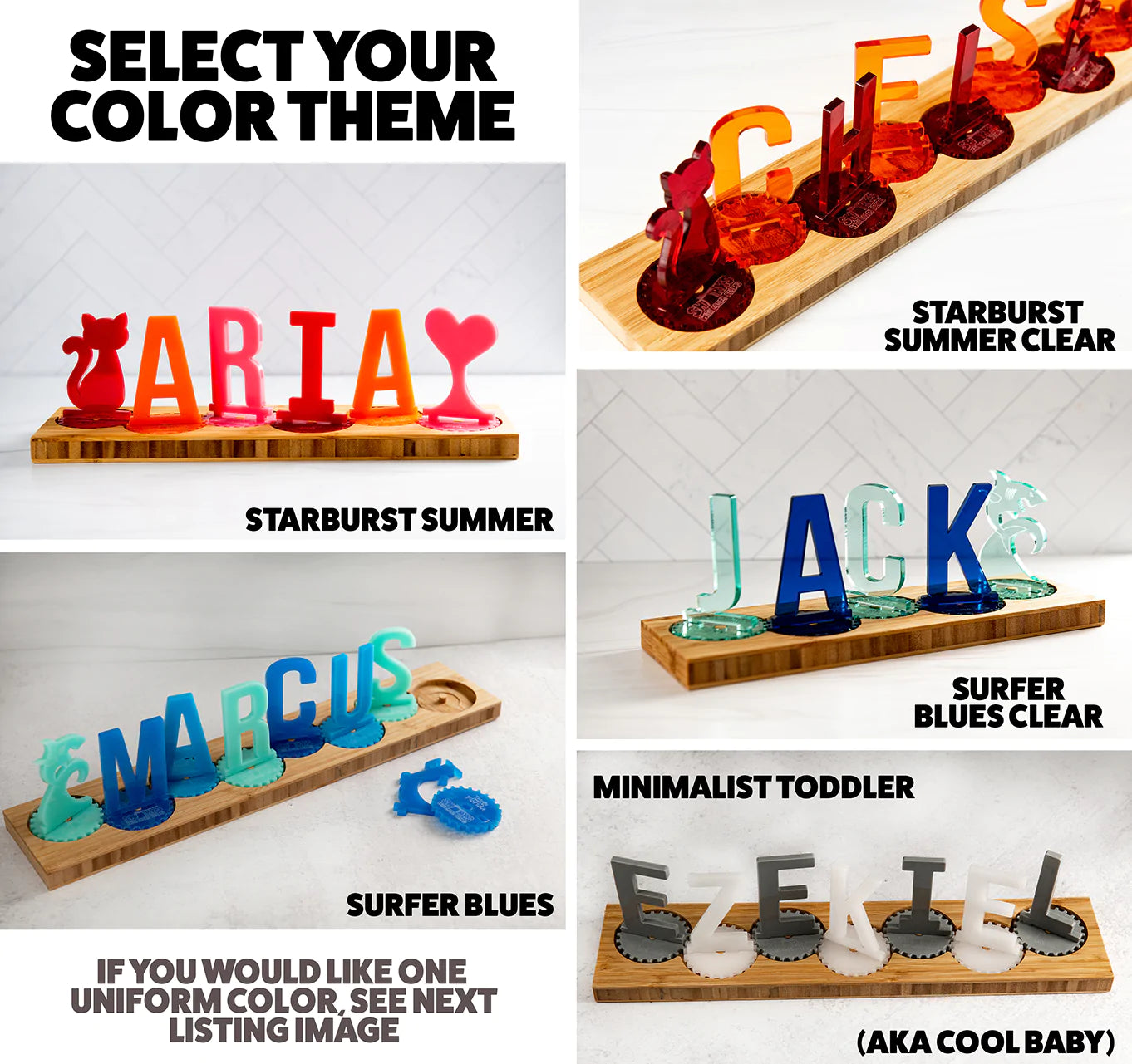 Personalized Sprocket Name Puzzle Acrylic and Wooden Toy Display | BusyWorx©