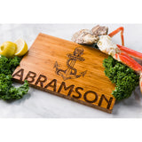Anchor Personalized Cutting Board Sailing Bold Font Wedding Men Mom Dad Anniversary Engraved