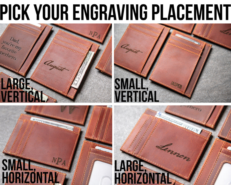 The Ocala Slim Leather Wallet Personalized With ID Window