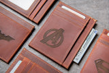 Hero Inspired Slim Leather Wallet Personalized With ID Window The Ocala by Left Coast Original