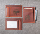 Hero Inspired Slim Leather Wallet Personalized With ID Window The Ocala by Left Coast Original