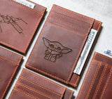 Star Wars Inspired Slim Leather Wallet Personalized With ID Window The Ocala by Left Coast Original