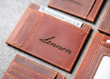 The Ocala Slim Leather Wallet Personalized With ID Window