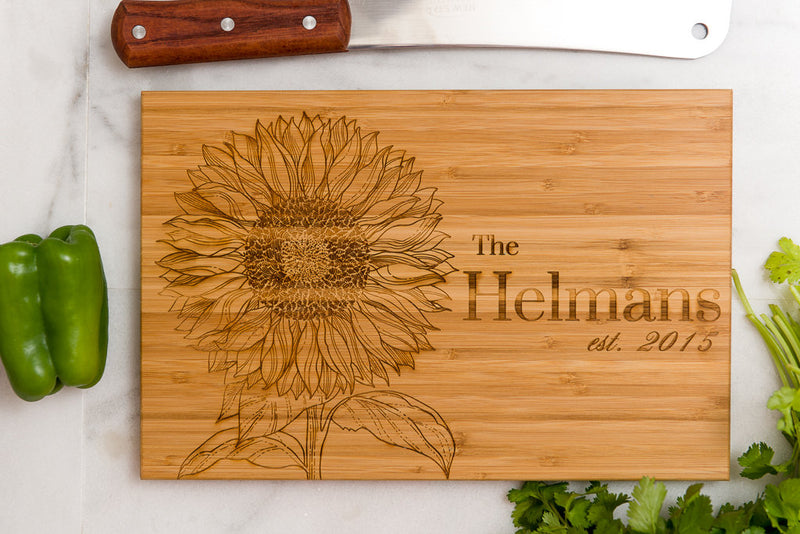 Wooden Cutting Board Hand Painted Sunflower, Cutting Board