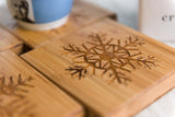 Coasters Snowflake Winter Cocktail Wedding Unique Anniversary Dad Mom Grandparents Grad Engraved