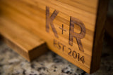 Personalized Cutting Board Wedding Anniversary Family Name Engraved Monogram Initials Custom