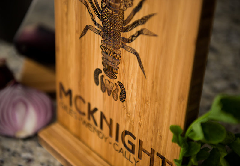 Personalized Cutting Board Wedding Lobster New England Anniversary Family Name Engraved