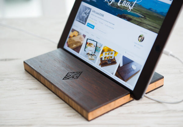 Personalized, Engraved Tablet or iPad Charging Dock by Left Coast Original