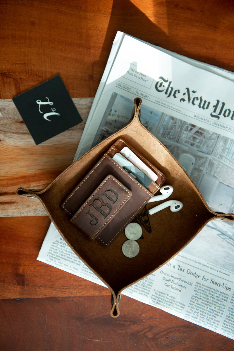 The Melbourne Hero Inspired Personalized Leather Snap Valet