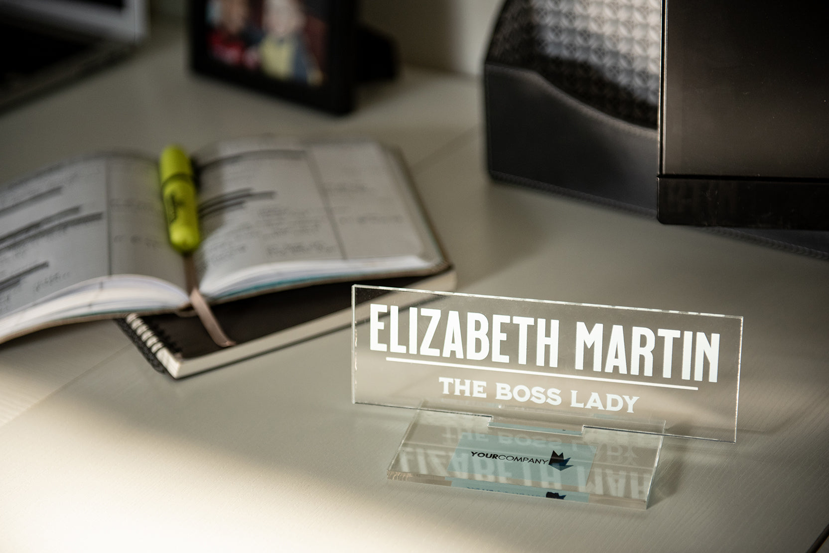 Acrylic Desk Name Plate - Personalized Custom Print