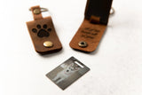 Personalized Photo Metal Tag Leather Keychain