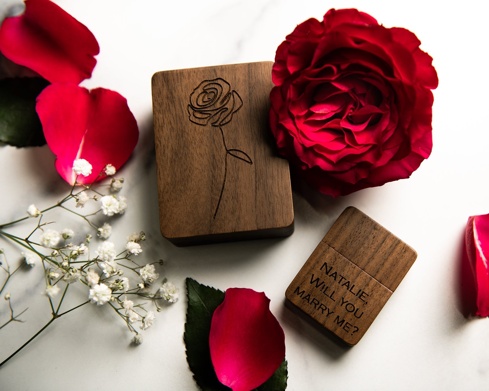 Personalized Wood Ring Box