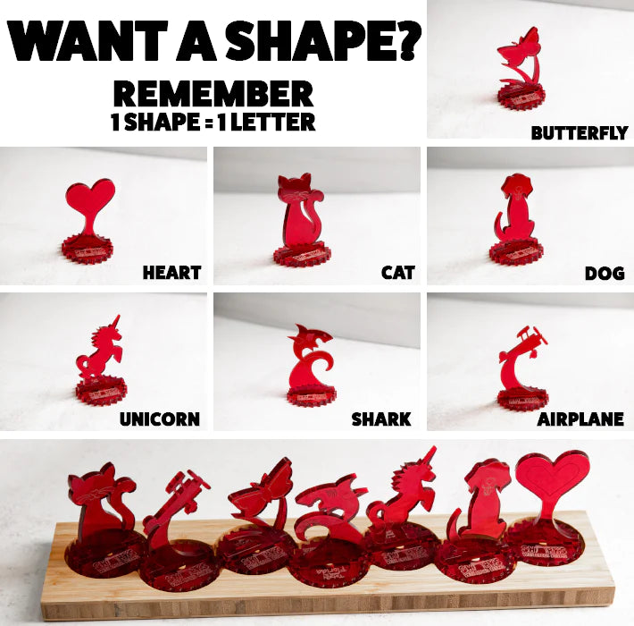 Personalized Sprocket Name Puzzle Acrylic and Wooden Toy Display | BusyWorx©