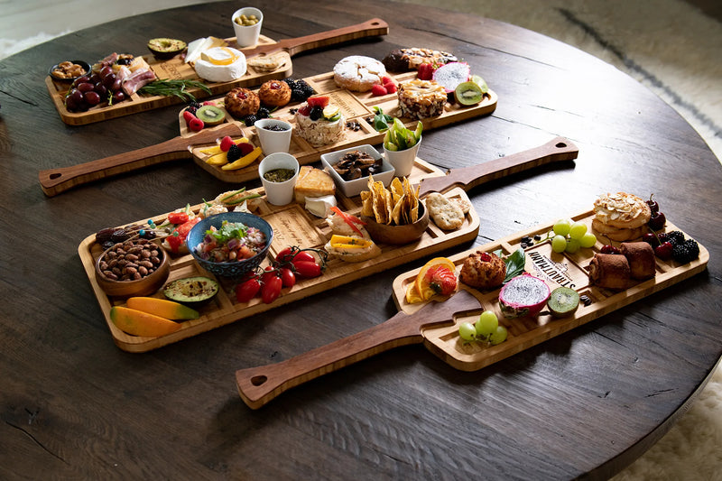 Personalized Tapas Board Serving Tray for Appetizers and Charcuterie with Handle
