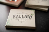 Personalized Limestone Coasters | Printed Floral and Vine Artwork